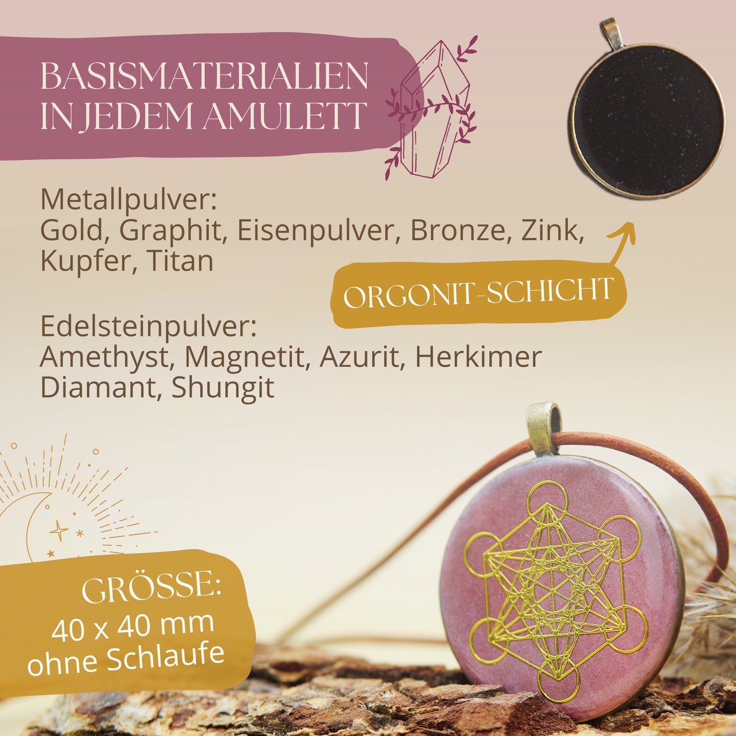 Grünes Triskele Amulett – Keltischer Orgonit für energetische Reinigung