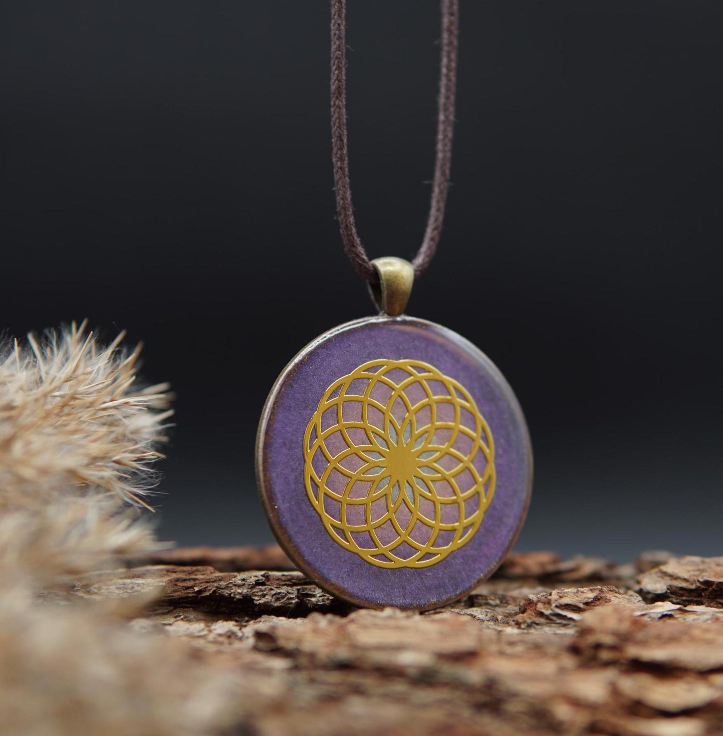 Chakra Symbol Orgonit Anhänger – Kronenchakra Sahasrara Geschenk Unisex
