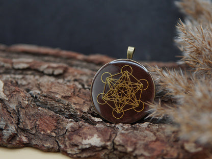Metatron Orgonit Energieanhänger – Chi, Prana & Feng Shui in Braun Bronze
