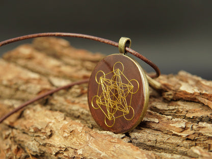 Metatron Orgonit Energieanhänger – Chi, Prana & Feng Shui in Braun Bronze