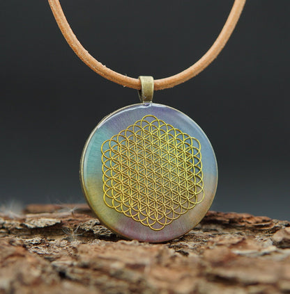 Orgonit Chakra-Anhänger – Blume des Lebens – Schmuck für Ausrichtung & Balance