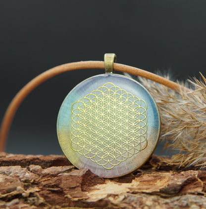 Orgonit Chakra-Anhänger – Blume des Lebens – Schmuck für Ausrichtung & Balance