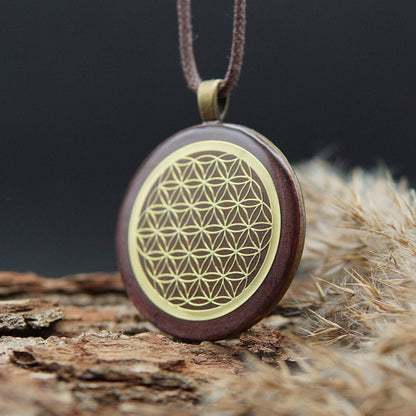 Blume des Lebens Orgonit – Lichtarbeit & Feng Shui Energieanhänger Braun Bronze